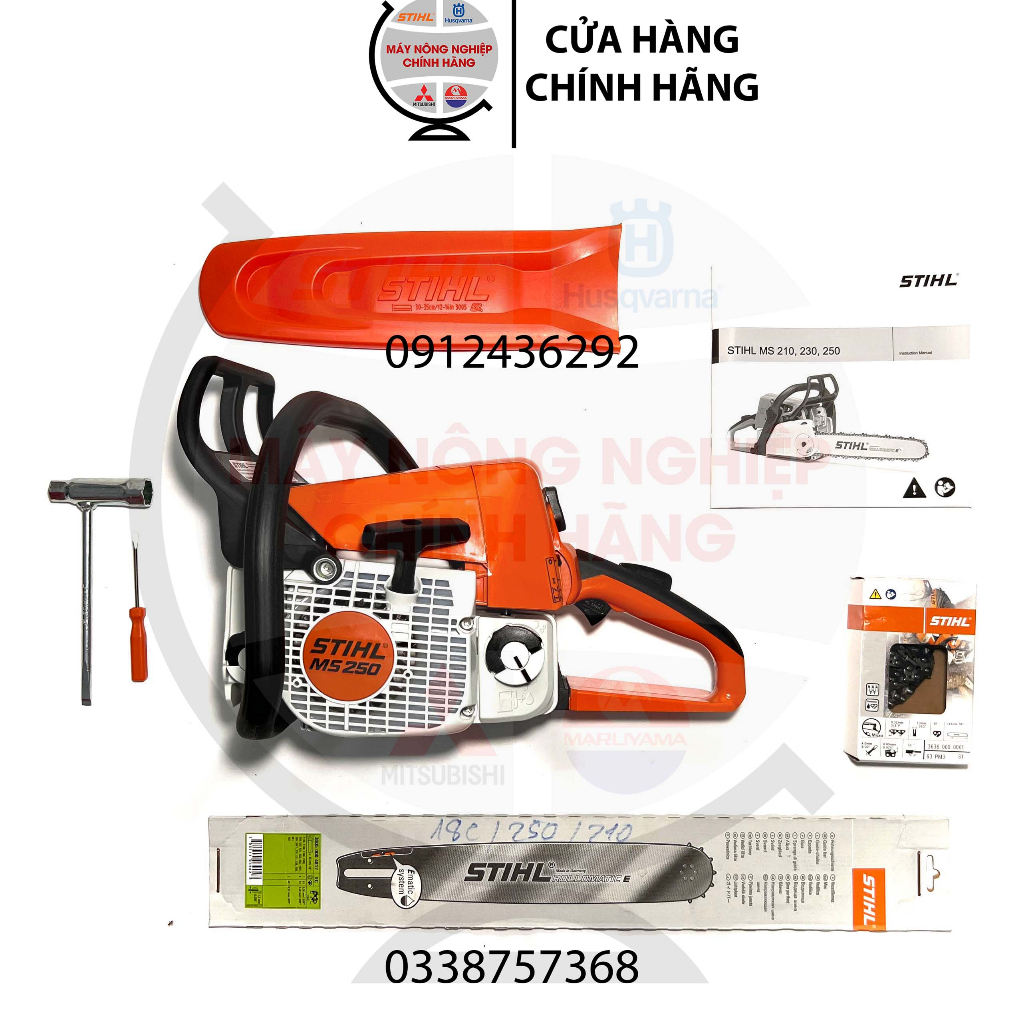 Máy cưa xích STIHL MS 250 chính hãng (Kèm sên lam + Khuyến mãi)