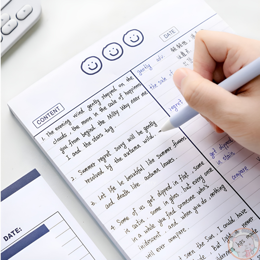 Tập giấy note ghi chú Rosy Pony size B5 học từ vựng phong cách tối giản Hàn Quốc GNB5-01