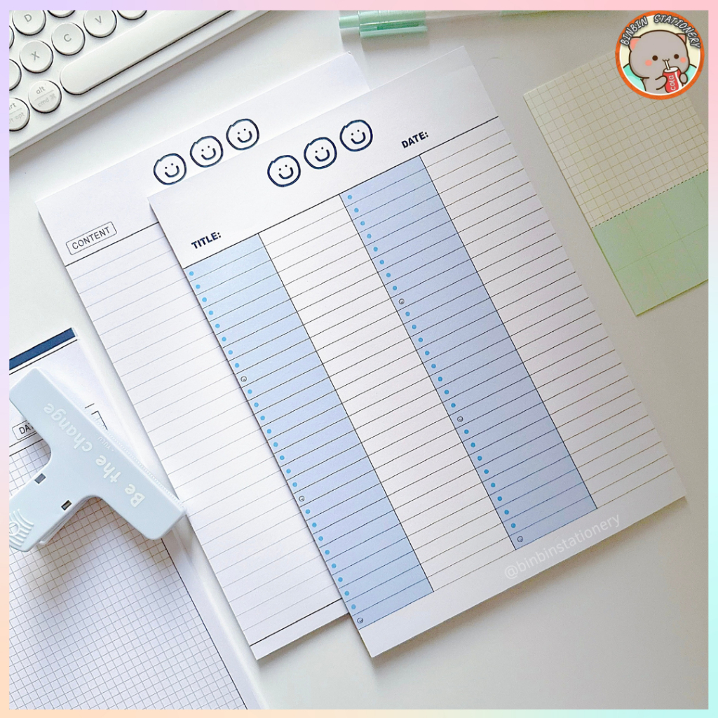 Tập giấy note ghi chú Rosy Pony size B5 học từ vựng phong cách tối giản Hàn Quốc GNB5-01