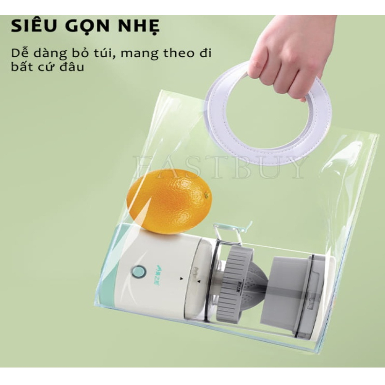 Máy Ép Cam Tự Động, Máy Vắt Cam Tự Động Không Dây - Máy Ép Chậm Trái Cây, Vắt Chanh Đa Năng Sạc USB