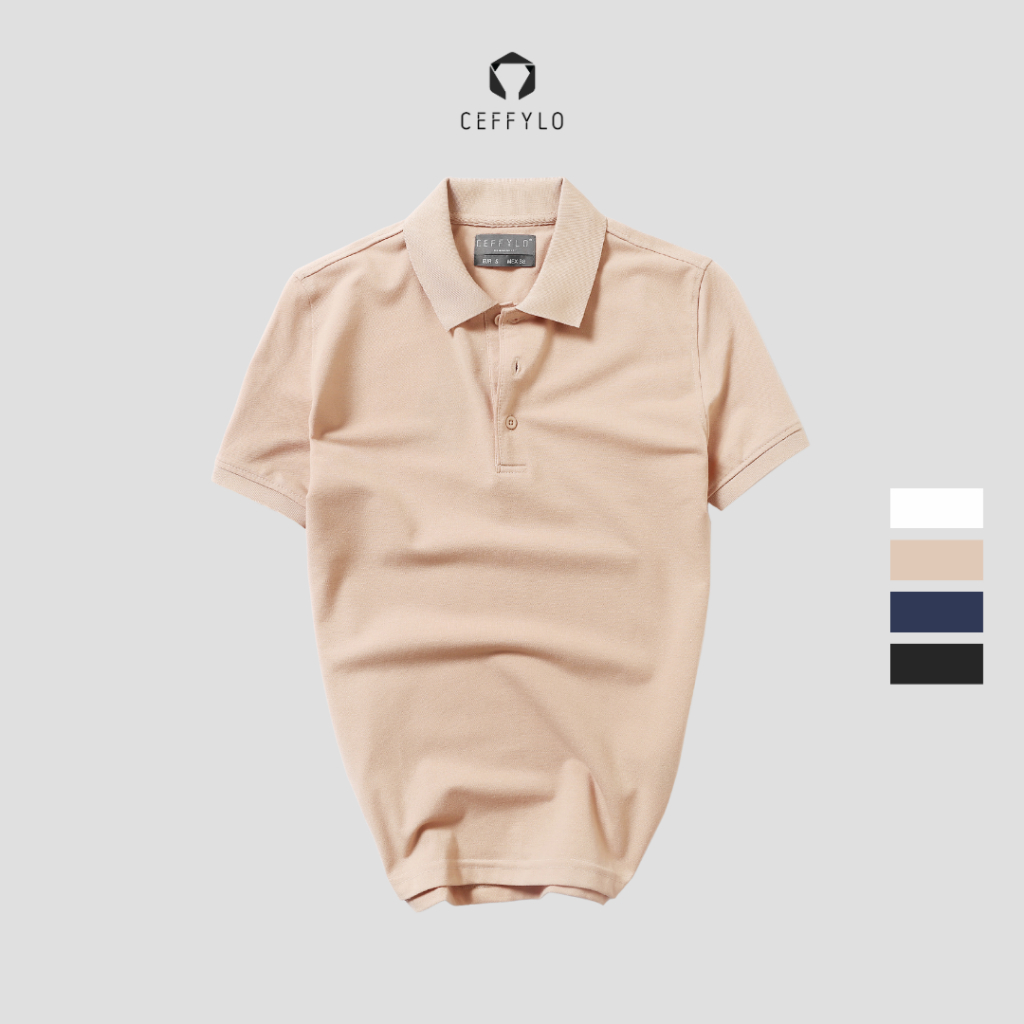 Áo Polo Nam Cộc Tay Màu Camel Trơn Basic vải cotton mềm mịn, thoải mái CEFFYLO