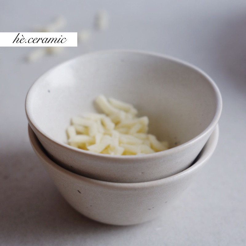 HÈ.CERAMIC / Chén nhỏ O-Granite. Chén nhỏ men tiêu màu trắng đơn giản phong cách Âu.