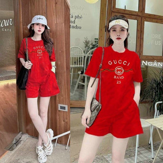 Sét bộ short cotton logo thêu