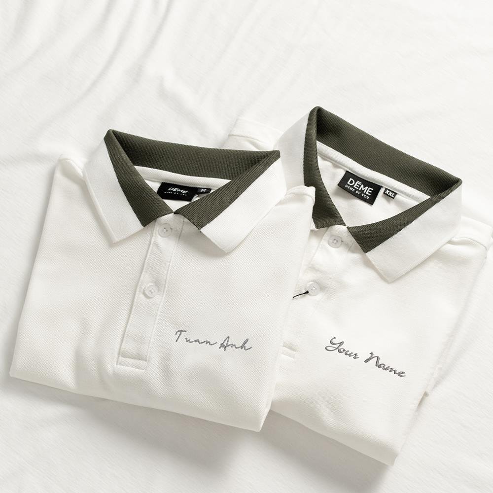 Áo Polo Nam Nữ, Áo Polo Thêu Tên Theo Yêu Cầu DEME Chất Vải Cotton Mềm Mịn, Chống Nhăn, Giữ Form Tốt