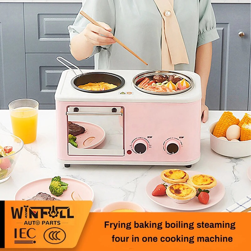 Lò nướng điện đa năng 4 in 1, nấu súp, nướng, chiên, xào