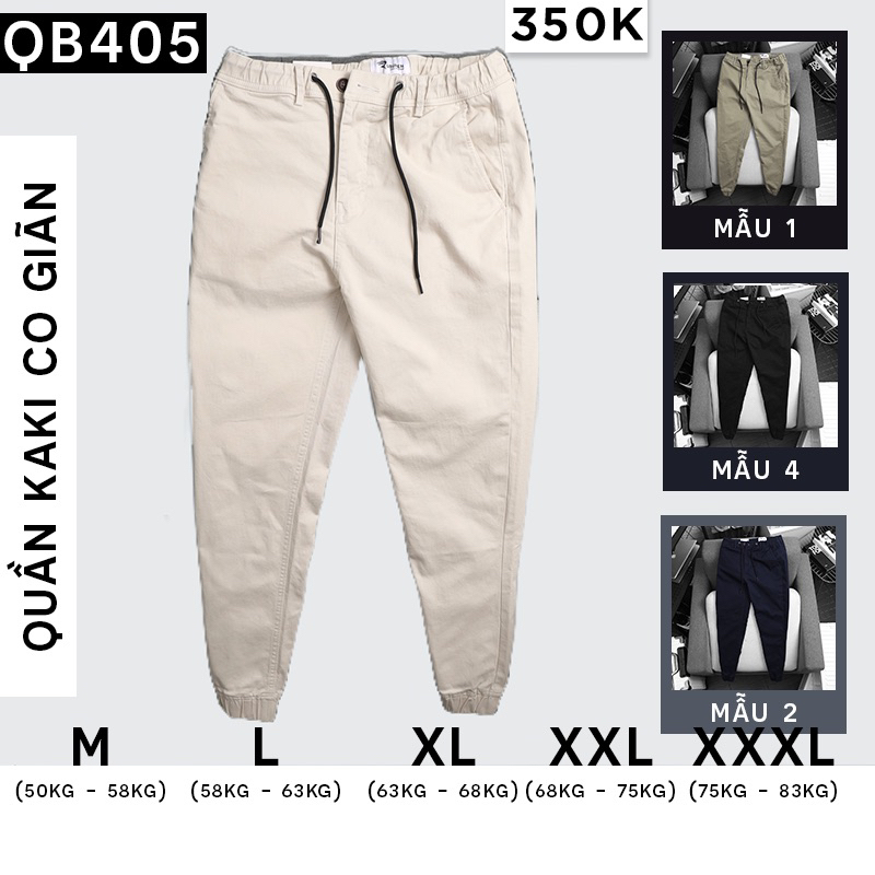 Quần jogger kaki nam cao cấp phối dây rút nhiều size nhiều màu