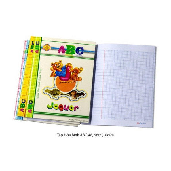 Tập Vở học sinh ABC Hòa Bình 96 trang, 200 trang cho bé luyện chữ 4 ô li, 5 ô li