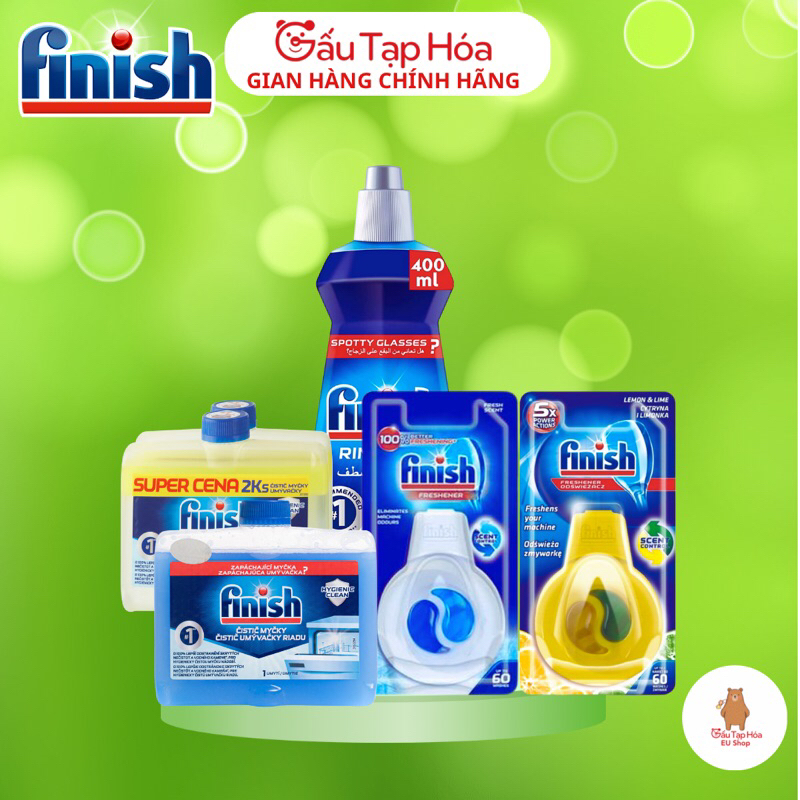 Dung dịch vệ sinh máy rửa bát và Tinh dầu khử mùi Máy rửa bát Finish - hương chanh