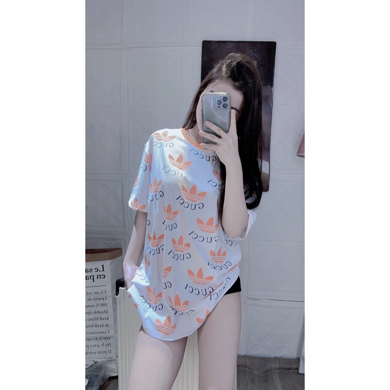 Áo Phông Rộng Dập Lá Nam Nam Nữ Unisex Cotton Mềm Mịn B110