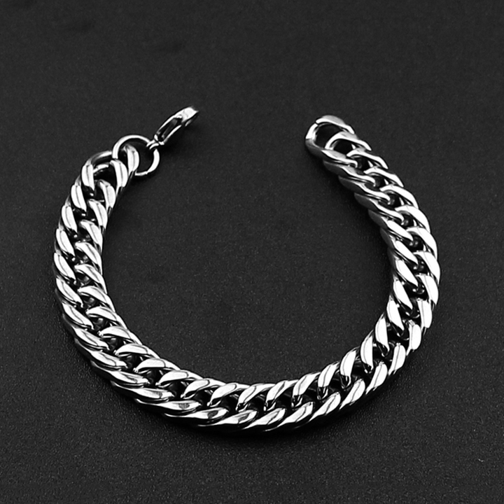 Lắc tay nam titan PT JEWELRY cao cấp thời trang rẻ đẹp thép không gỉ kiểu lặc kép vuông phong cách PTLTNA104