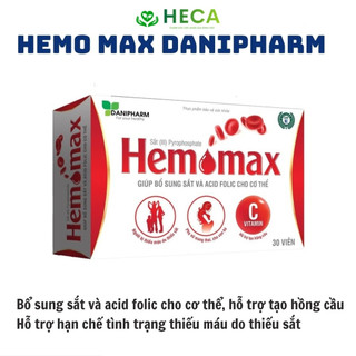 (DANI) Viên uống cho bà bầu bổ sung Sắt và Acid Folic - Hemomax hộp 30 viên