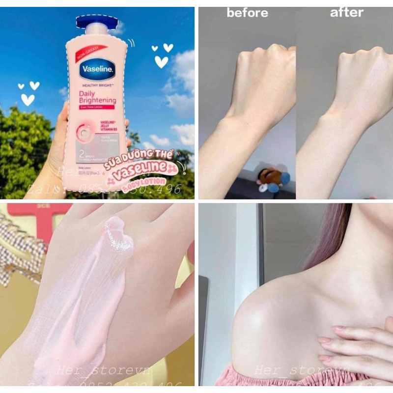 Sữa dưỡng thể Vaseline Healthy White UV Lightening Body Lotion 725ml