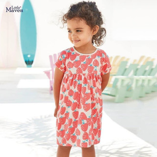 Váy thun cotton bé gái- Mẫu trái dâu