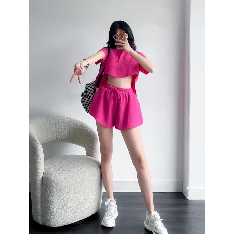 SET XINH_ set bộ áo croptop + short HUOL.oi
