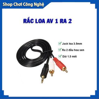 Dây loa 1 ra 2 dài 1.5m đen dây âm thanh av âm ly tivi | Điện thoại ra loa | Máy Chiếu ra Loa | Tivi Bõ ra loa