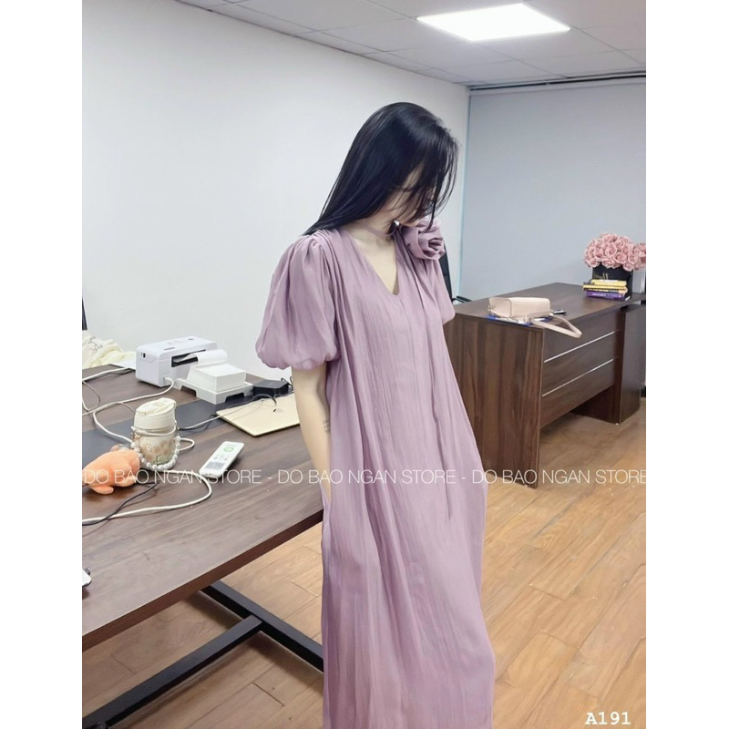 Đầm Tơ Hai Lớp Đính Hoa Dáng Suông Phom Rộng Mã LT012