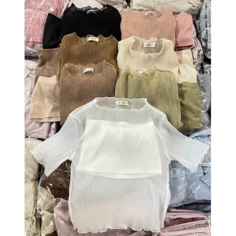 SET ÁO TƠ NHĂN CỘC TAY VIỀN BÈO KÈM QUÂY CÙNG MÀU”LOVE ME”