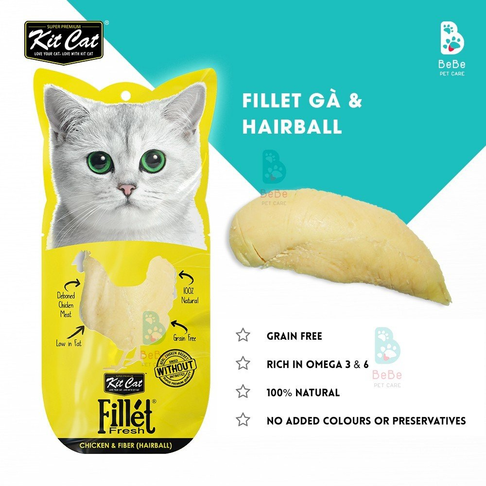 Thịt Tươi Sấy KITCAT FILLET - Snack Phi-Lê Từ Thịt Tươi Thơm Ngon Cho Mèo Mọi Lứa Tuổi