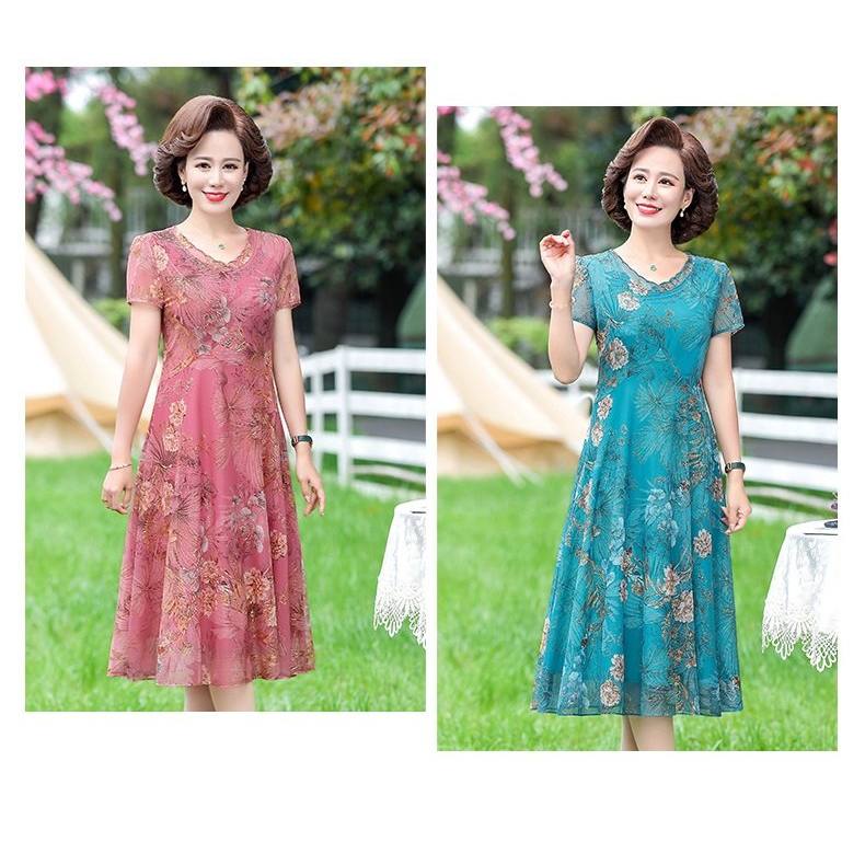 Đầm váy trung niên cao cấp kim sa