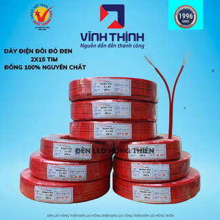 Dây Điện Vĩnh Thịnh Đỏ Sọc Đen Chuyên Dụng Led Quảng Cáo, Điện Tử, Loa , CUỘN 100M