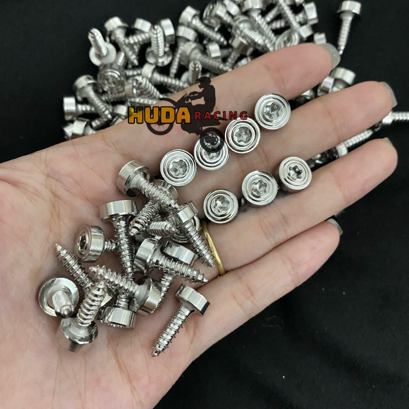 Ốc kiểu 4li xoắn mẫu Thái inox 304 chuyên bắt dàn áo các dòng xe AB Vario Vision..