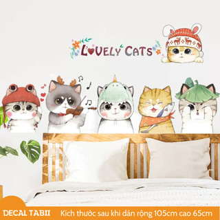 Decal dán tường hình mèo mèo cho bé trang trí tường phòng ngủ cực yêu