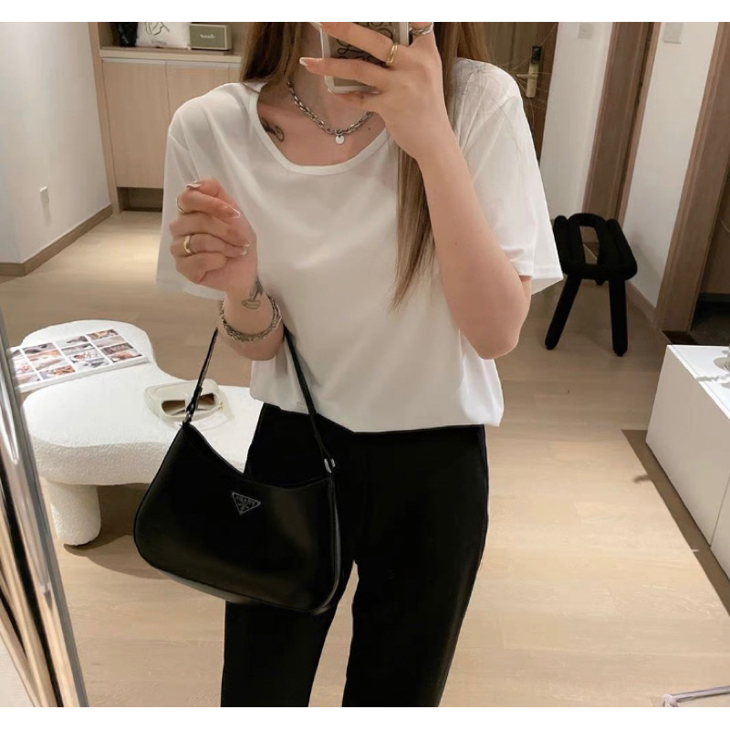 Áo thun nữ cổ tròn, thun trơn chất cotton lạnh nhiều màu, phông chất thun tăm hàng Quảng Châu