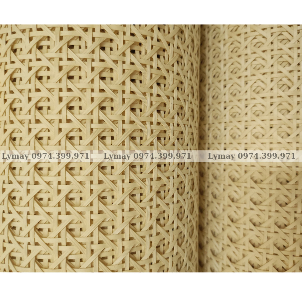 Mành mây mắt cáo nhựa vàng gân khổ 60cm có cắt lẻ theo yêu cầu