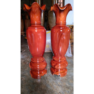 Một đôi lục bình gỗ tràm cao 61cm x 18cm đôi lục bình gỗ tràm