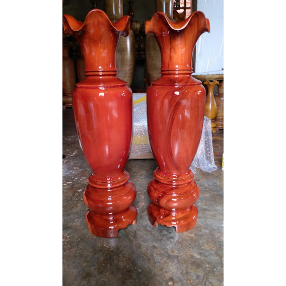 Một đôi lục bình gỗ tràm cao 61cm x 20cm ĐÔI LỤC BÌNH GỖ TRÀM