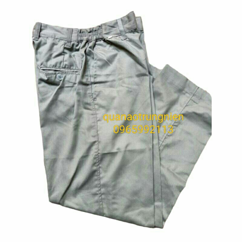 Quần lao động vải KaKi màu ghi/màu xanh công nhân