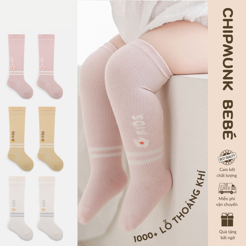Tất lưới cho bé 0-3 tuổi Nemo Baby tất đùi dài mỏng thoáng khí cho bé trai bé gái mùa xuân hè thu. Chipmunk Bebé