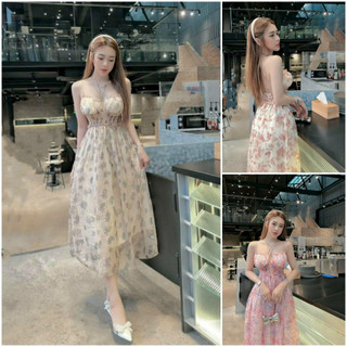 Đầm maxi voan hoa 2s mocking như hình siêu xinh ( có MÚT, có LÓT )
