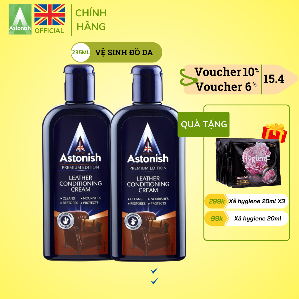 Vệ sinh túi da ASTONISH vệ sinh đồ da túi xách ghế áo dày da tẩy mốc phục hồi đồ da C6960