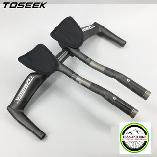 Bộ ghi đông + tay nghỉ tt xe đạp carbon toseek