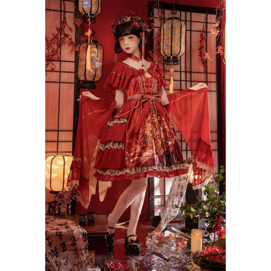 Set đầm OP lolita phong cách Trung quốc