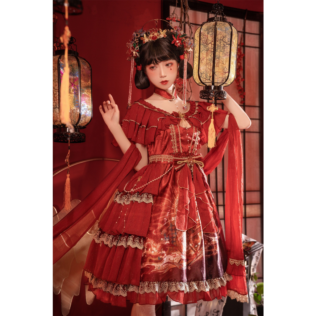 Set đầm OP lolita phong cách Trung quốc