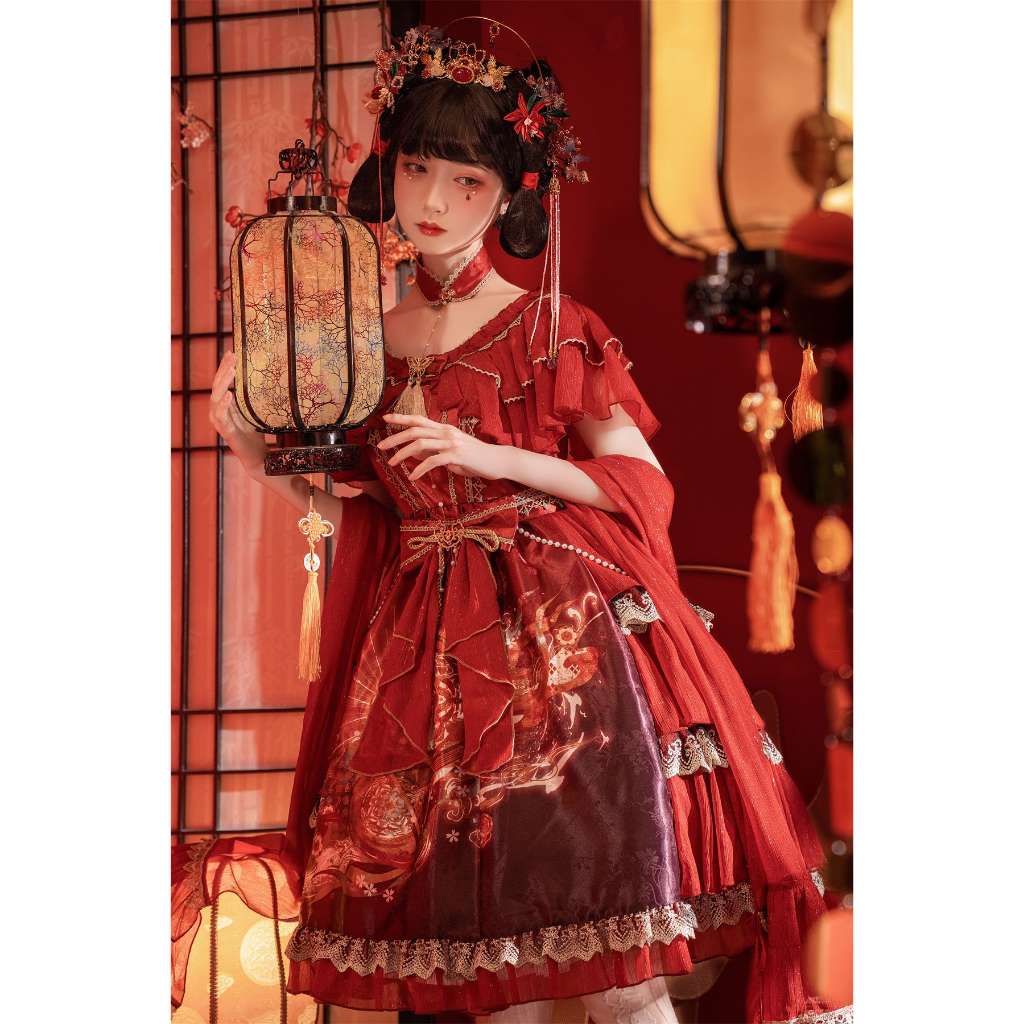 Set đầm OP lolita phong cách Trung quốc