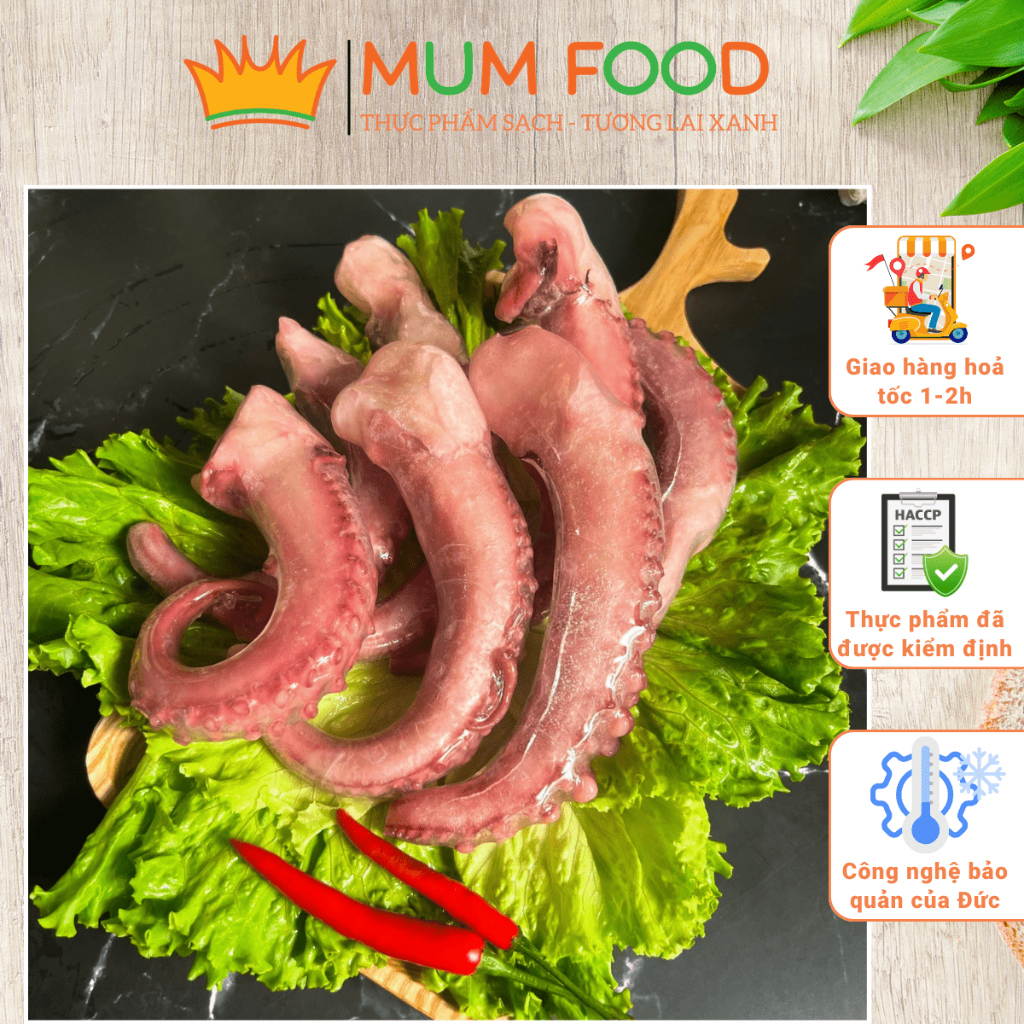 Râu Bạch Tuộc Khổng Lồ Chuẩn Loại 1 - MumFood Store - Những chiếc râu to khổng lồ sẽ làm bạn say mê - khay 1kg