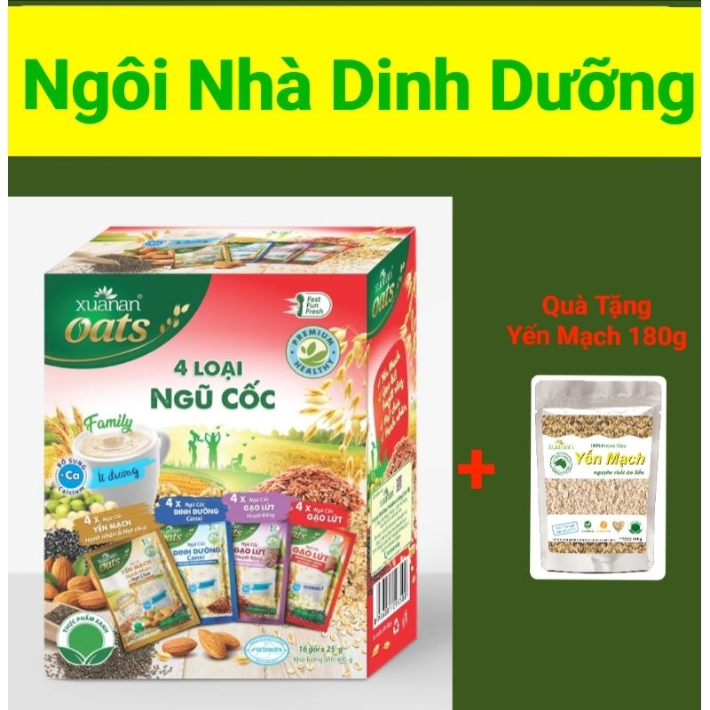 4 Loại Ngũ Cốc Xuân An 400g Xuân An ( Tặng Gói YM 150g)_HSD 1.11.2023