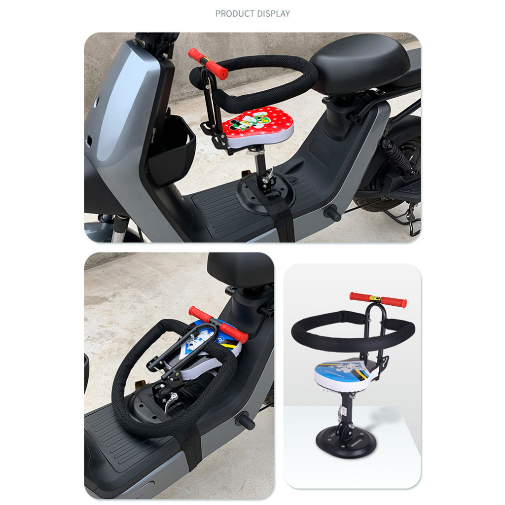 Ghế ngồi xe máy cho bé, Ghế xe máy cho bé ngồi trước xe ga, xe điện gấp gọn chở bé đi an toàn Vision, SH, Lead, Vespa GG