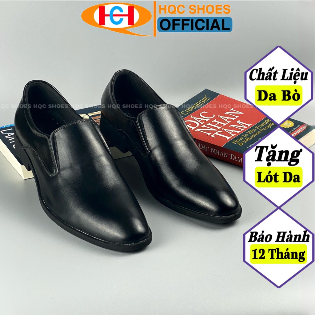 Giày tây nam HQC SHOES tăng cao 6cm da bò đế cao su bảo hành 1 năm GT336 | BigBuy360 - bigbuy360.vn