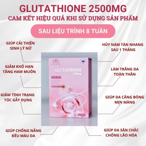 Viên ngậm Glutathione 2500MG lọ 60 viên, Trắng da, chống nắng, Siêu hủy nám, cân bằng nội tiết, samcosetics2017 | BigBuy360 - bigbuy360.vn