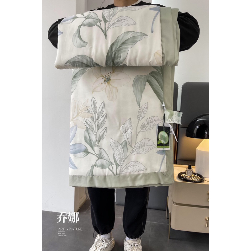 Chăn tencel thêu in hoa 80s công nghệ ICECOOL