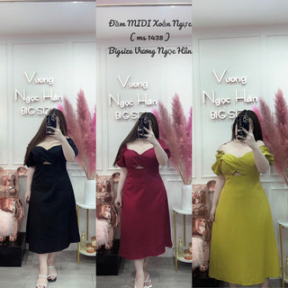 Đầm bigsize midi xoắn ngực