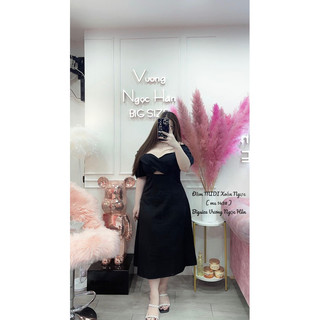 Đầm BIGSIZE MIDI Xoắn Ngực ( ms 1438 )