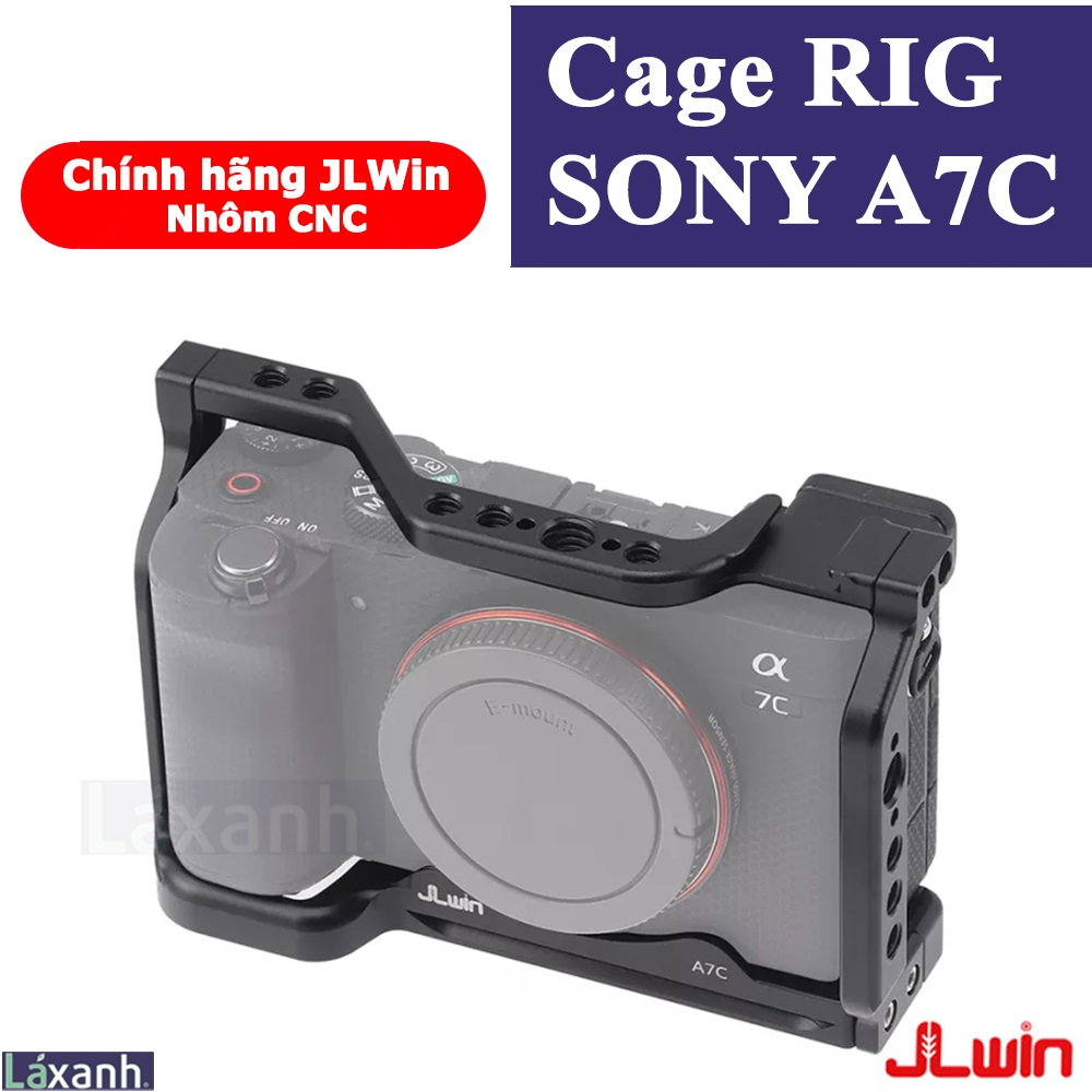 Sony A7C hãng JLWin | RIG Cage Khung bảo vệ Giá treo phụ kiện máy ảnh cho Sony A7C bằng nhôm CNC - tay nắm tay xách