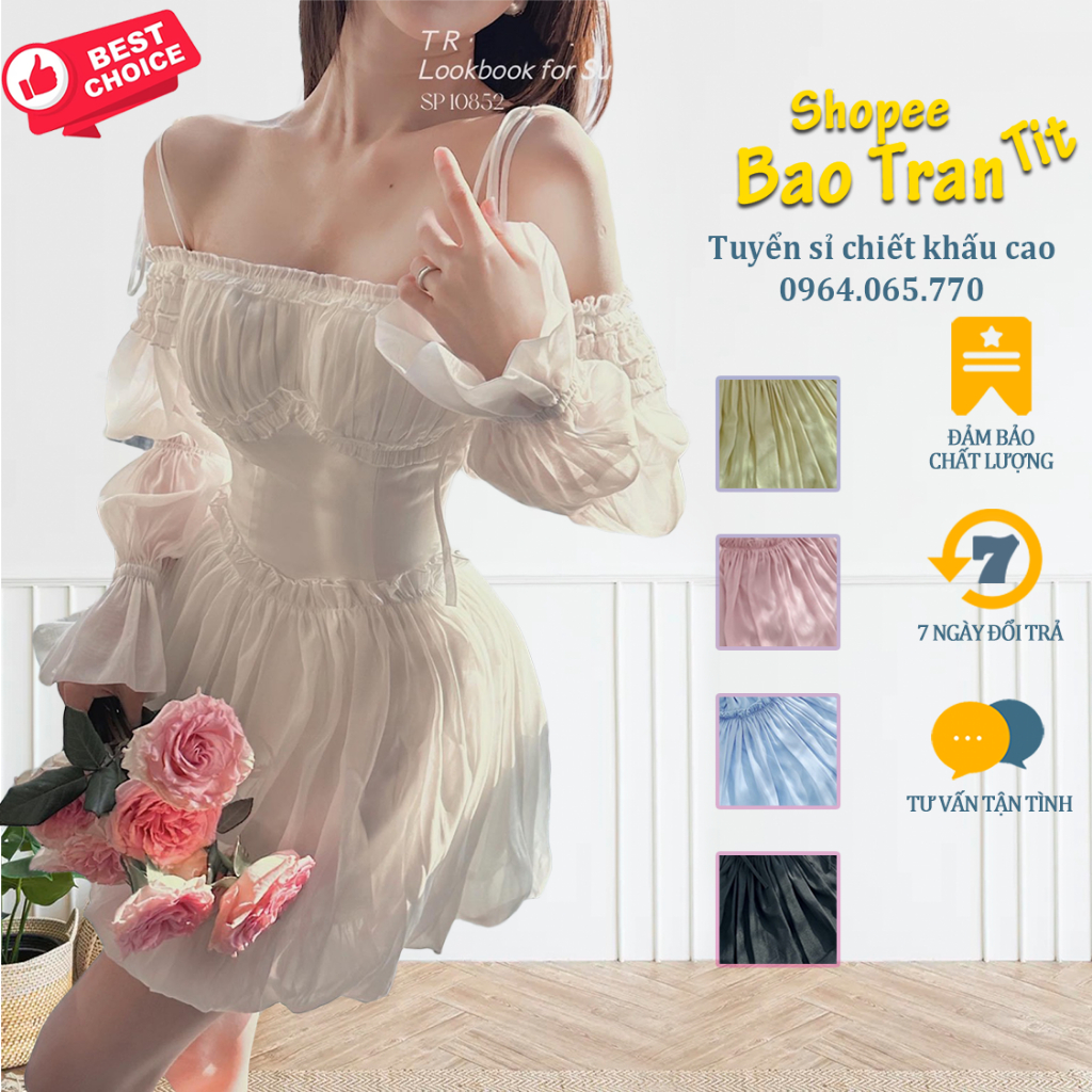 Jumpsuit đầm trễ vai 5 màu - Kho tuyển sỉ ưu đãi chiết khấu tốt