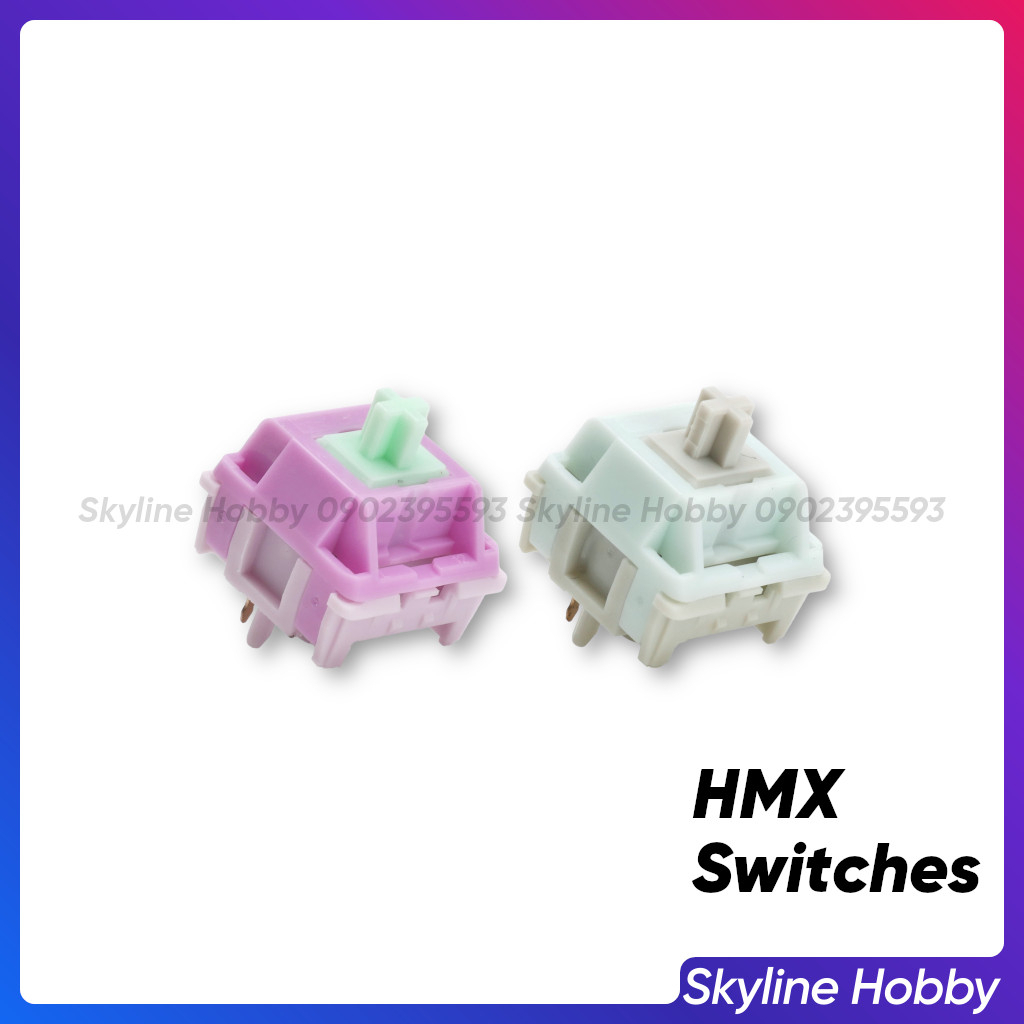 HMX Switches - Các loại switch bàn phím cơ được gia công bởi HMX - Rainbow Candy, Glazed Jade