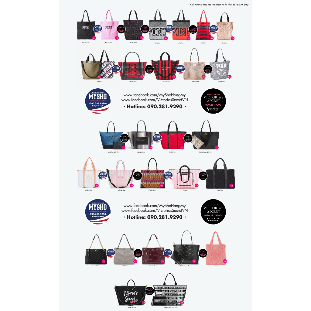 Túi xách Bigsize - Victoria's Secret USA chính hãng
